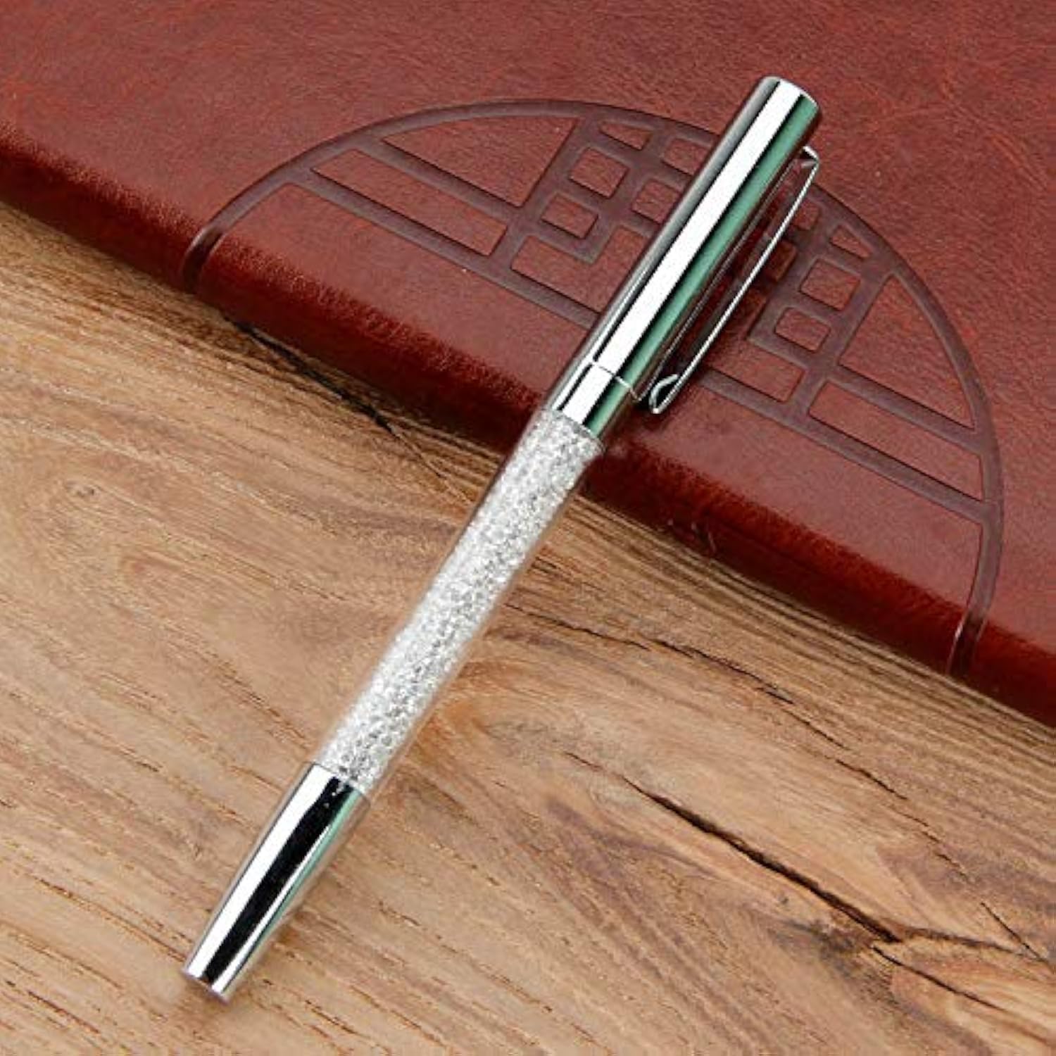 Quality ballpoint pen with crystals, bling crystal diamond slim pen metal crystal ballpoint pen, black ink
