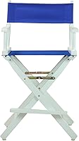 Vista 6 de Casual Home - Silla de director de 24 in, marco blanco, con lona color azul rey, altura de mostrador