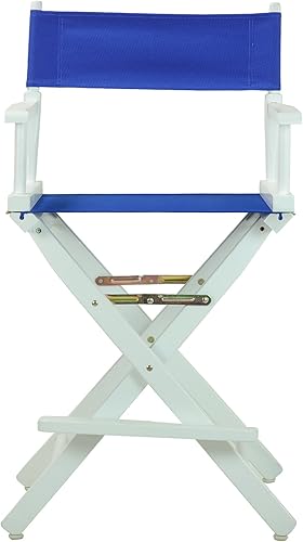 Miniatura 6 de Casual Home - Silla de director de 24 in, marco blanco, con lona color azul rey, altura de mostrador