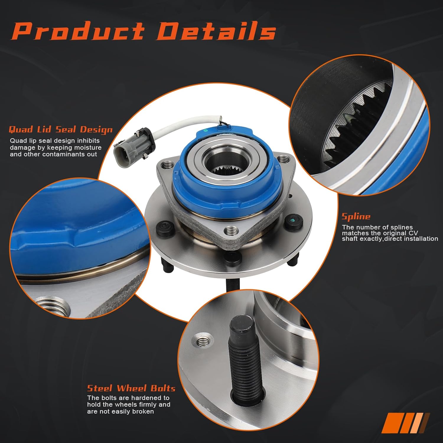 DRIVESTAR 512223x2 (Pair) Rear Wheel Hubs & Bearing Assembly fit for Cadillac CTS STS 2WD ONLY ABS