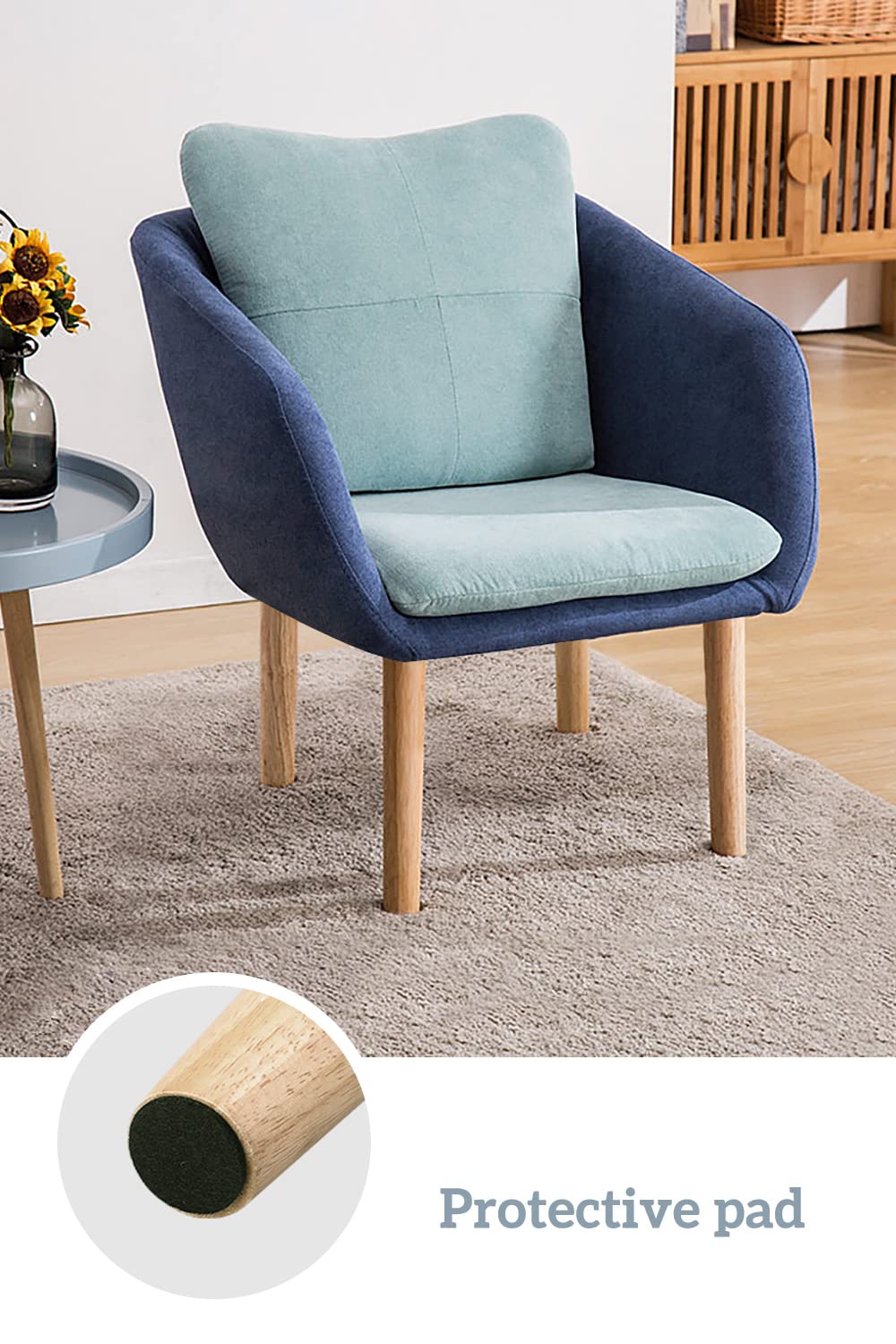 GOSCHE Wooden Chair Legs 10 inch, Round Solid Wood Furniture Feet, Sofa Legs Set of 4, Replacement Couch Legs for Armchair, Cabinet, Mid Century Modern Dresser Or Home DIY Projects Bun Feet