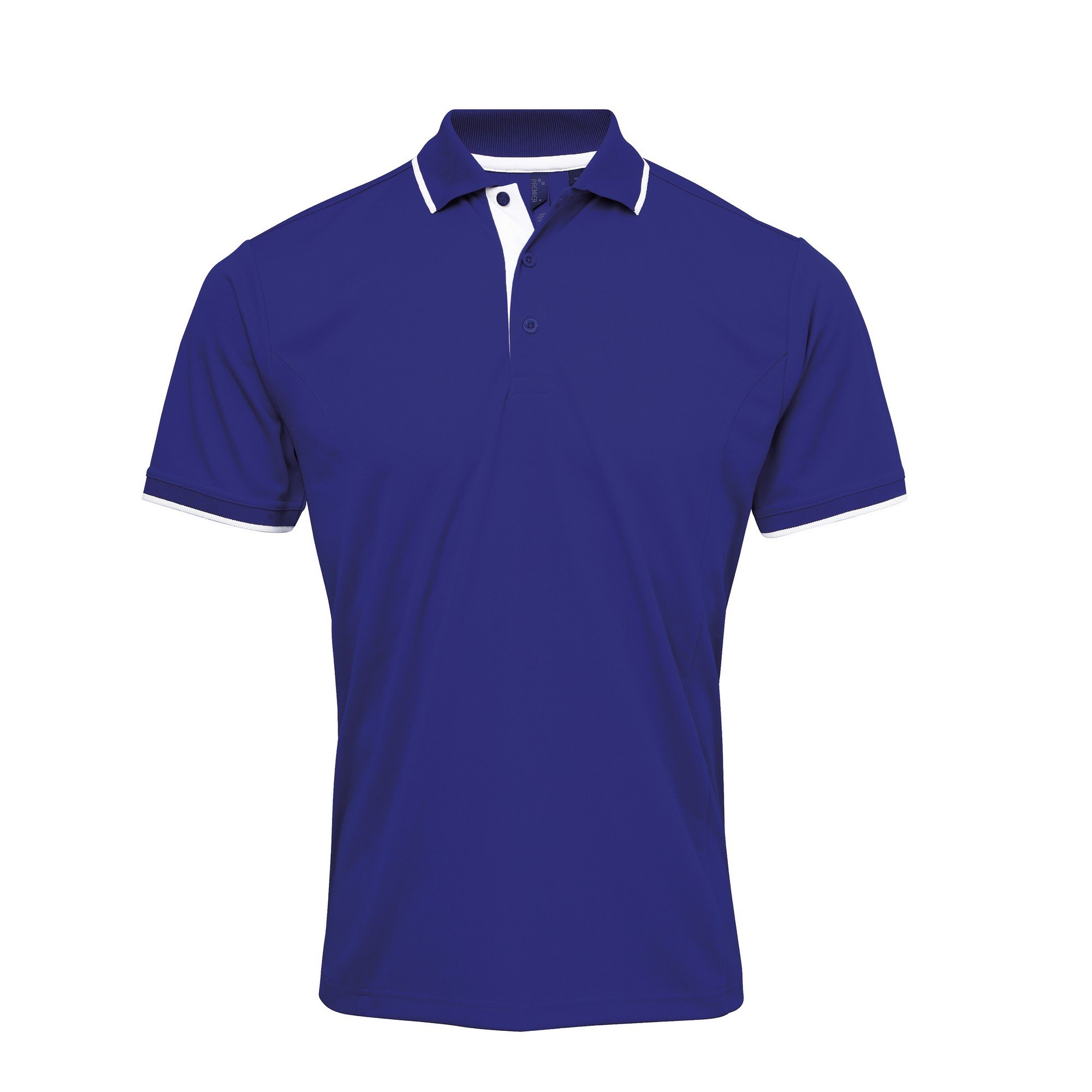 Premier Mens Contrast Coolchecker Polo Shirt (M) (Royal/White)