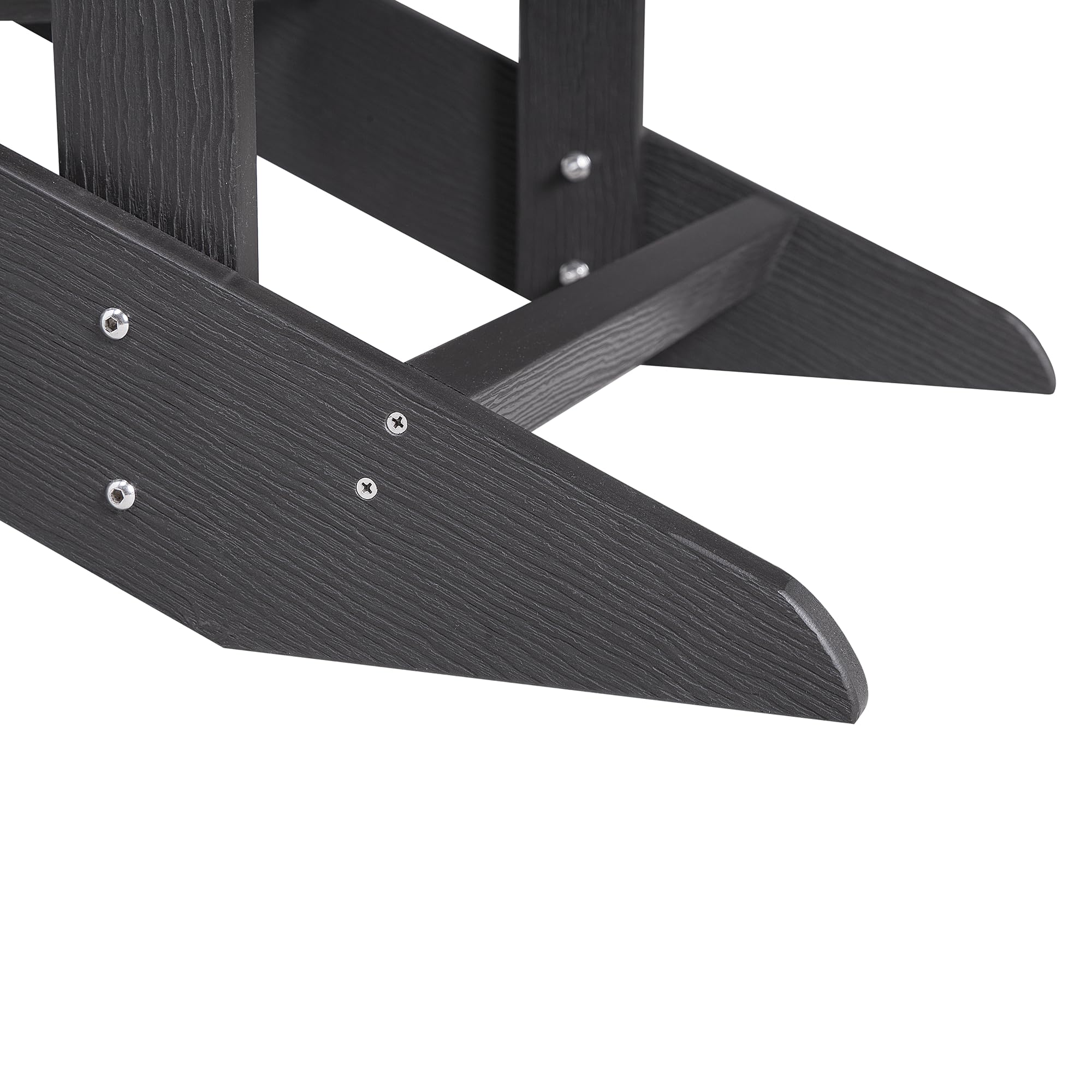 Beliani Silla de jardín Gris Oscuro de Madera sintética con reposapiés Resistente a la Intemperie Estilo Moderno Adirondack