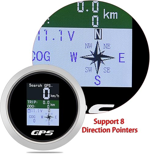 Miniatura 2 de KAOLALI Velocímetro GPS digital a prueba de agua (Enviado desde EE. UU.) COG ODO Trip Voltímetro Medidor automático 9-32V para barco, coche, camión,