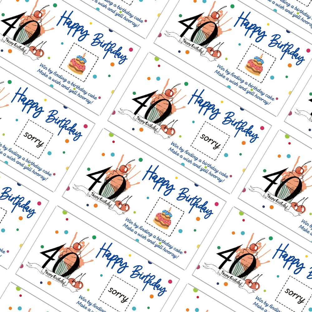 Amazon.com: REWIDPARTY Colorful 40th Birthday Party Game Scratch Off Cards(32 PCS) Cheers to 40 Years Party Games Supplies Happy 40th Birthday Party Scratch Cards Funny Activity Holiday for Groups Raffle Tickets : amazon-com-rewidparty-colorful-40th-birthday-party-game-scratch-off-cards-32-pcs-cheers-to-40-years-party-games-supplies-happy-40th-birthday-party-scratch-cards-funny-activity-holiday-for-groups-raffle-tickets