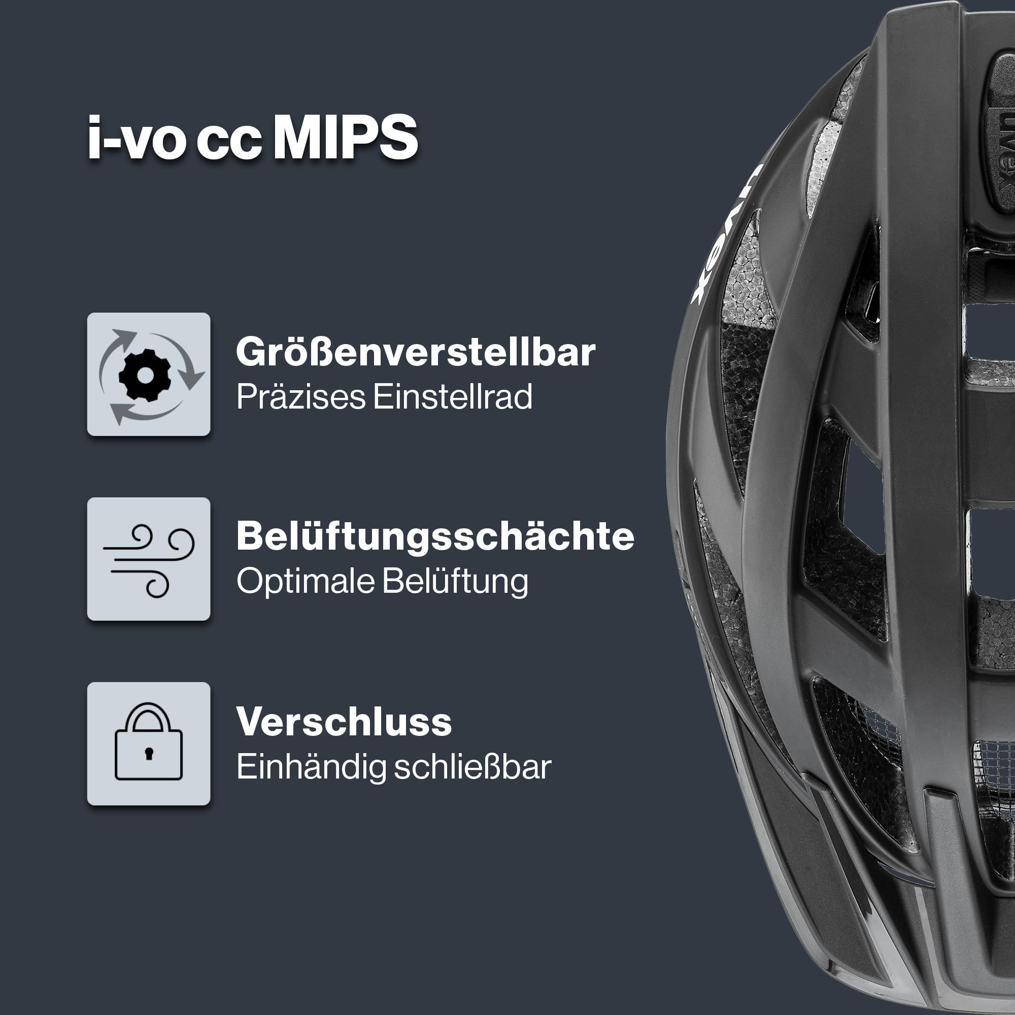 uvex i-vo cc MIPS - Leichter Allround-Helm für Damen und Herren - MIPS-Sysytem - erweiterbar mit LED-Licht