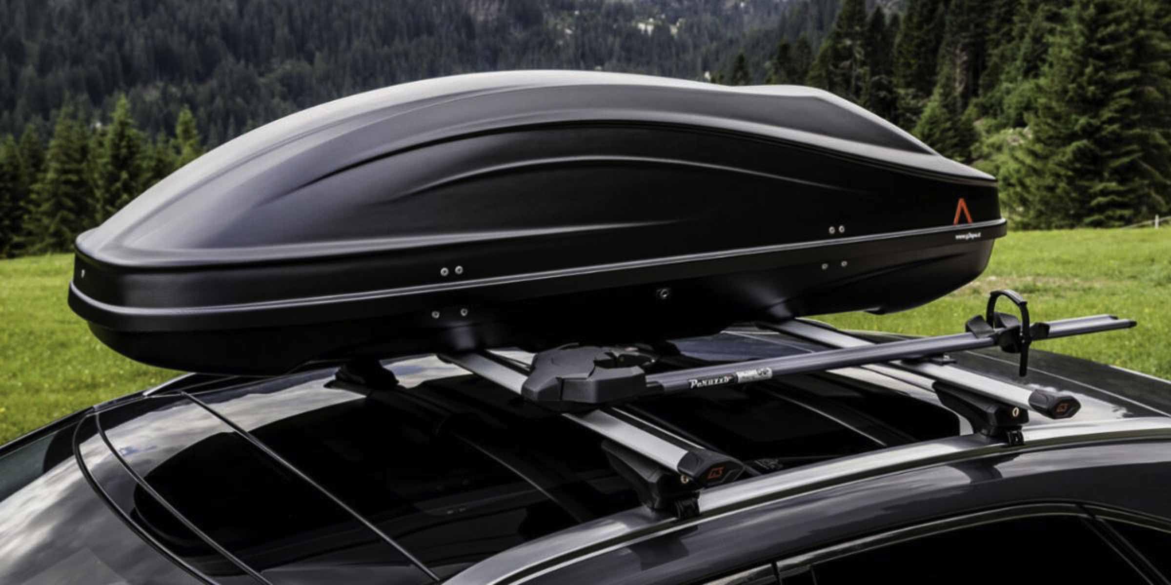 Box da tetto VDPJUXT600 da 600 litri con serratura + barre portapacchi VDP Delta compatibile con BMW M2 (F87) Coupé (2 porte) dal 2017