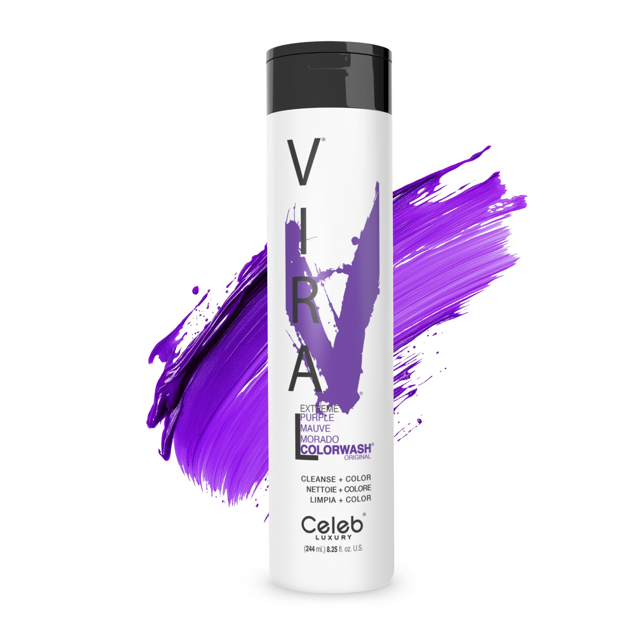 Celeb Luxury Viral Semi Permanent Colorwash Shampoo - Extreme Purple 240ml