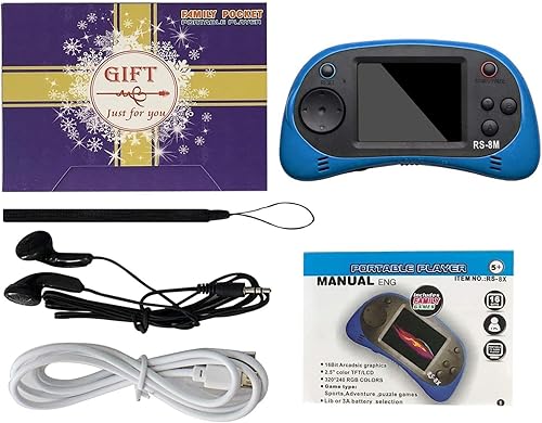 Miniatura 5 de E-MODS GAMING Juegos de mano para niños, consola retro de videojuegos de 16 bits con 220 juegos electrónicos HD, LCD de 2.5 pulgadas, juegos de