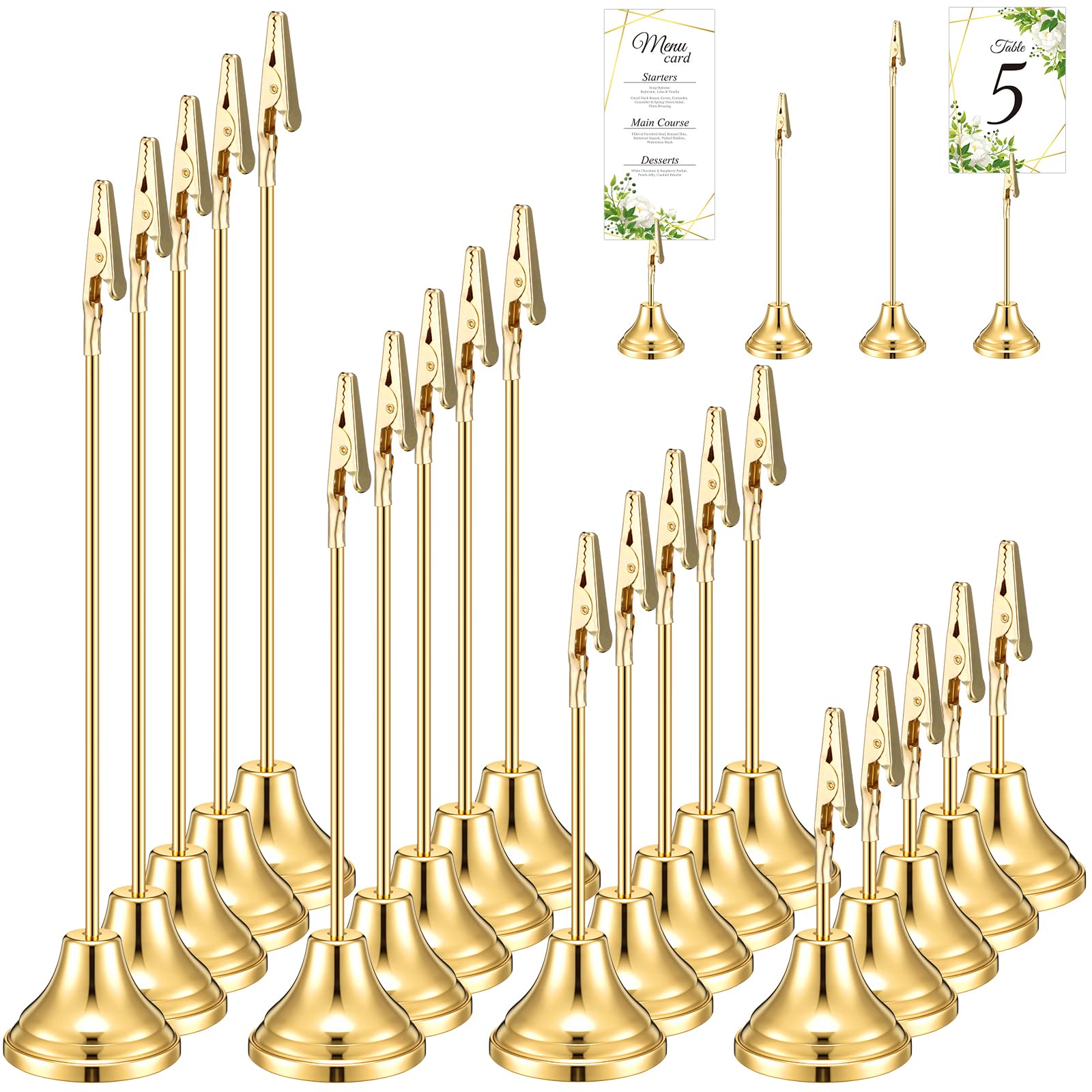 20 Pcs Table Number Holders for Wedding, 4/6/8/10 Inch,Gold