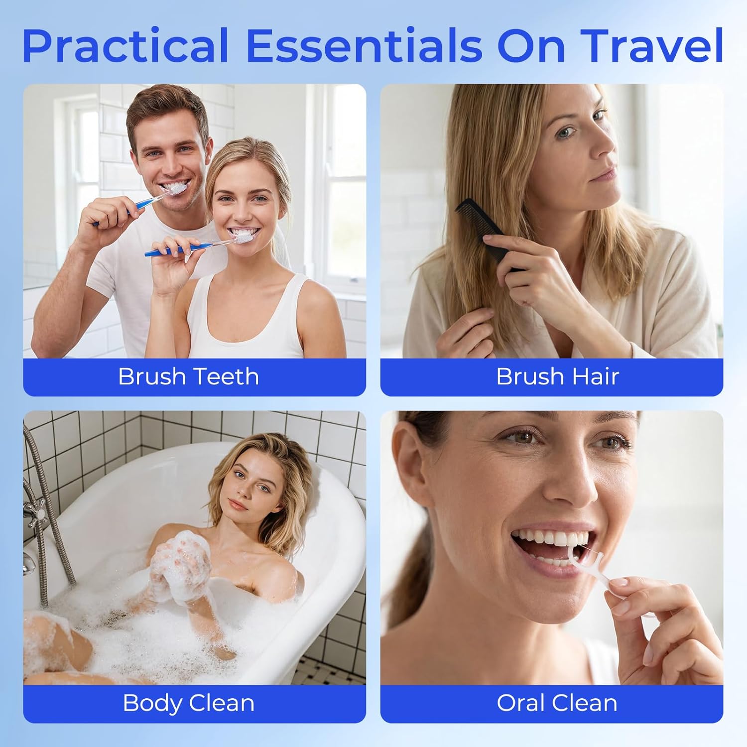 Disposable Toiletry Amenities, Travel Size Toiletries Kits, Personal Hygiene Supplies for Homeless, Individually Wrapped Care Essentials for Camping, Hotel, Homeless, Donation (5 in 1, 60 Packs) - Image 5