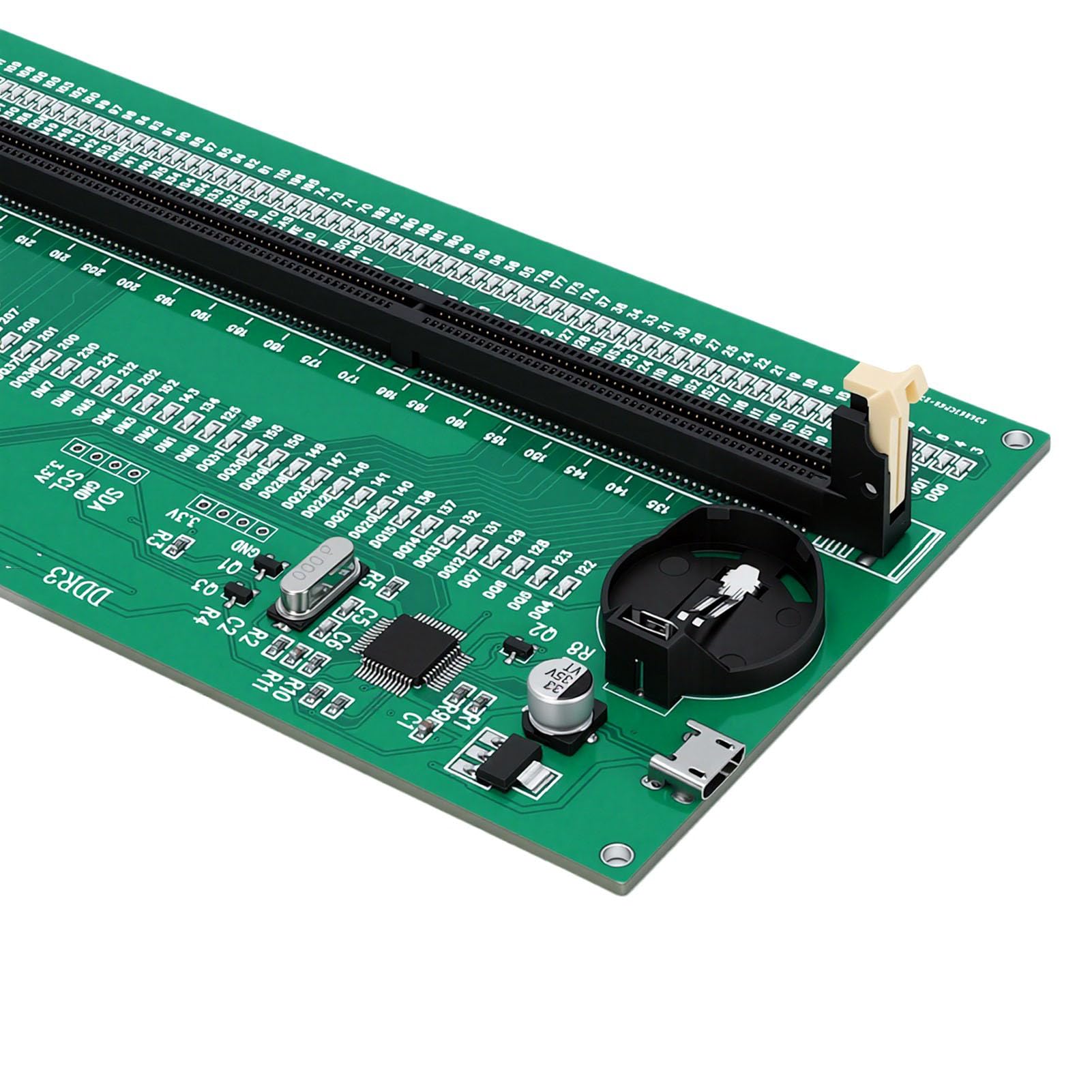 Bewinner Scheda Analizzatore Diagnostico della Memoria del Computer Desktop con Doppio Alimentatore per Tester di Memoria DDR3 con Funzione di Masterizzazione SPD e Indicatore LED