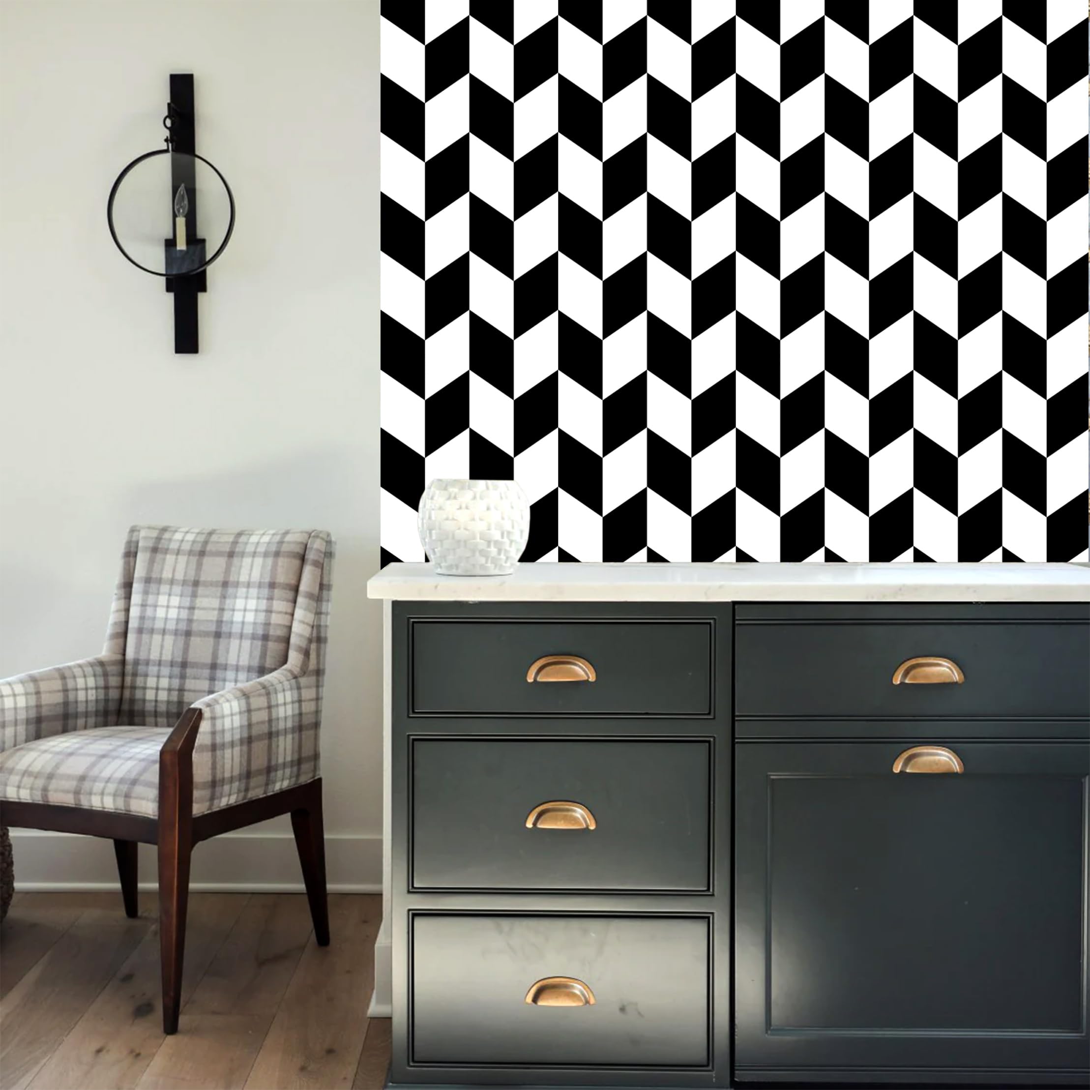Tamatina Wallpapers | Laminated DIY Wallpaper | Self Adhesive| Black and White |Office|Hotel| Living Room,Kitchen Shelf Liner Wallpaper Interior|.BC (B084TKFY7F) Amazon Price History, Amazon Price Tracker