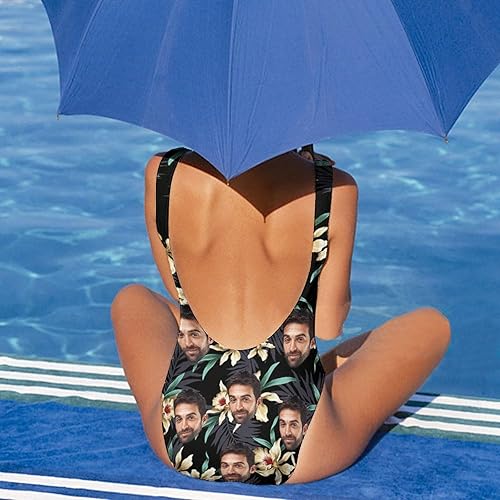Miniatura 4 de Custom Face Swimsuits for Women One Piece Personalized Funny Bathing Suits with Husbands Faces for Summer Holiday