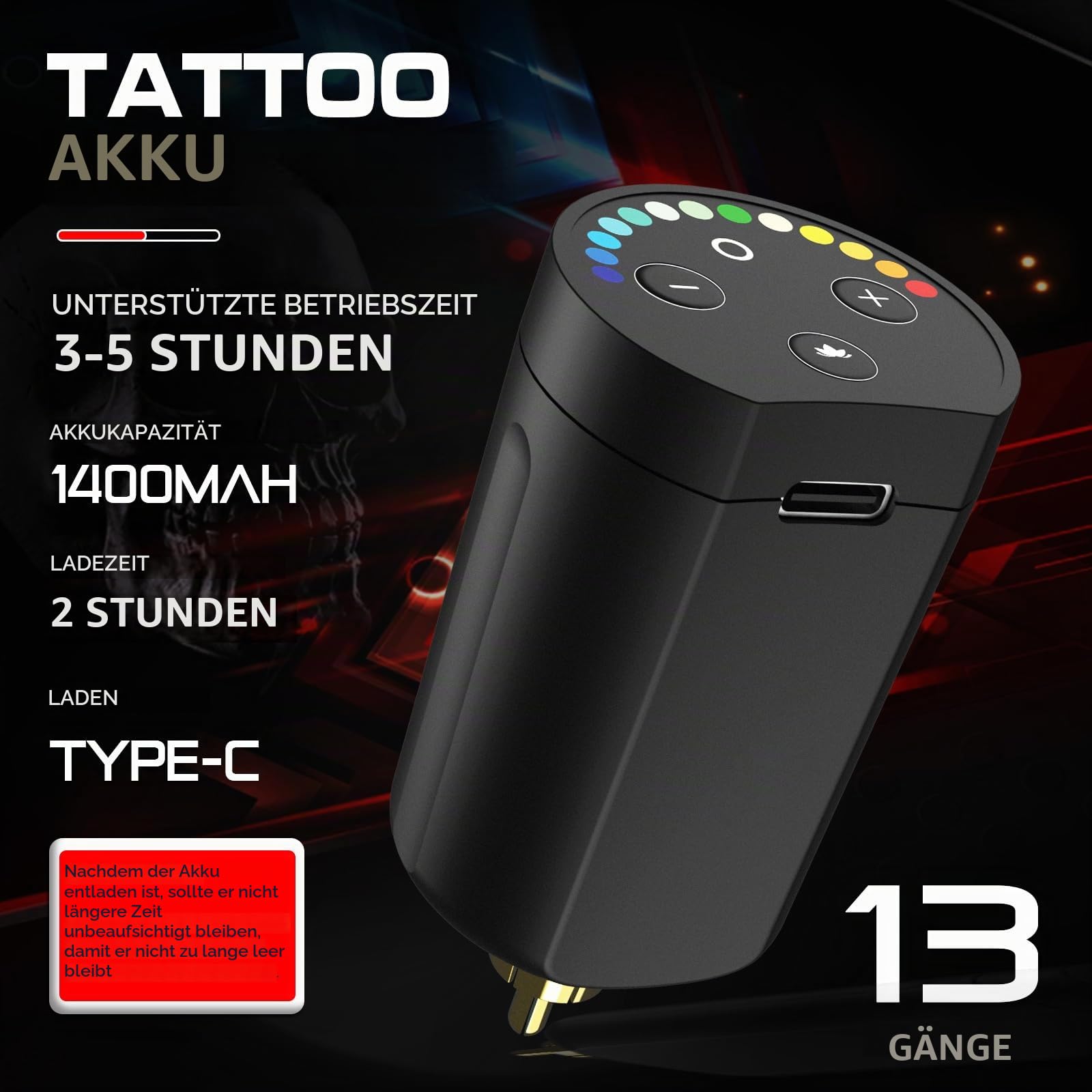 STIGMA Wireless Tattoo Maschine Set Kompletter Rotary Tattoo-Stift mit 20Pcs Tattoo Cartridges Nadeln Batterien 7 Stück Tattoo Tinte für Anfänger und Tätowierer STP89KITP802-2
