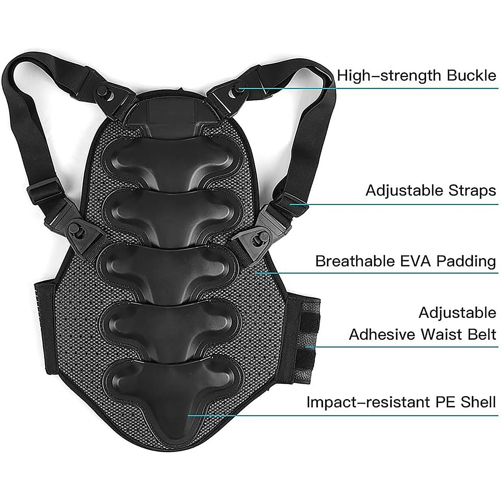 Protección De Espalda For Motocicleta, Protección De Espalda For Motocicleta, Almohadilla Protectora Trasera De EVA Gruesa Extraíble For Motociclismo, Patinaje De Montaña, Esquí (Size : L)