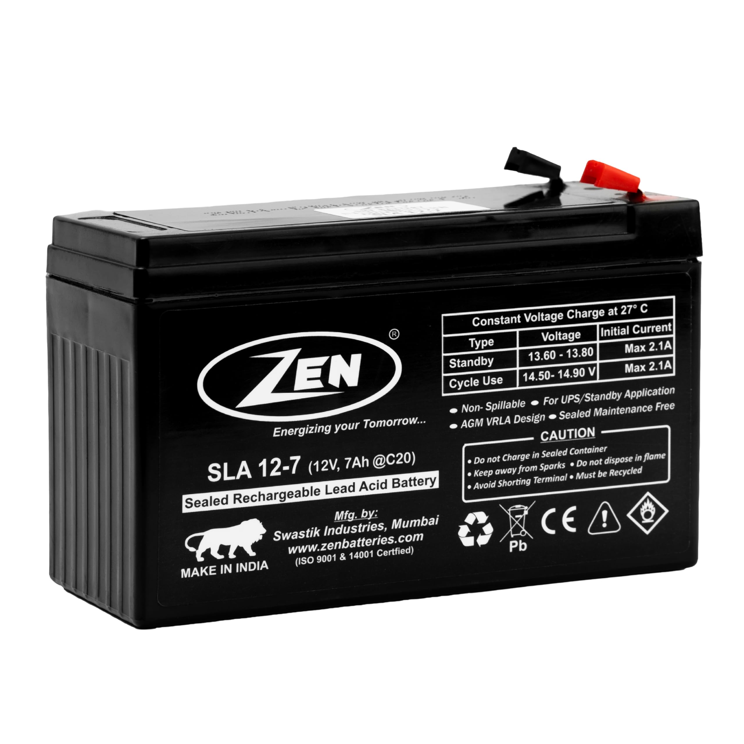 12Volt 7Ah SMF VRLA | UPS Inverter Battery | for Spray Pumps, Solar