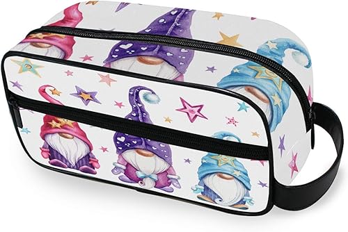 OTVEE Neceser de viaje para hombres y mujeres, kit Dopp de viaje, bolsa de afeitar para accesorios de aseo personal, Gnomos mágicos con estrellas