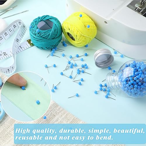 Miniatura 5 de Pnytty 600 alfileres de costura rectos para tela, alfileres de acolchado de 0.63 pulgadas, pequeños alfileres de costura rectos con cabeza de bola