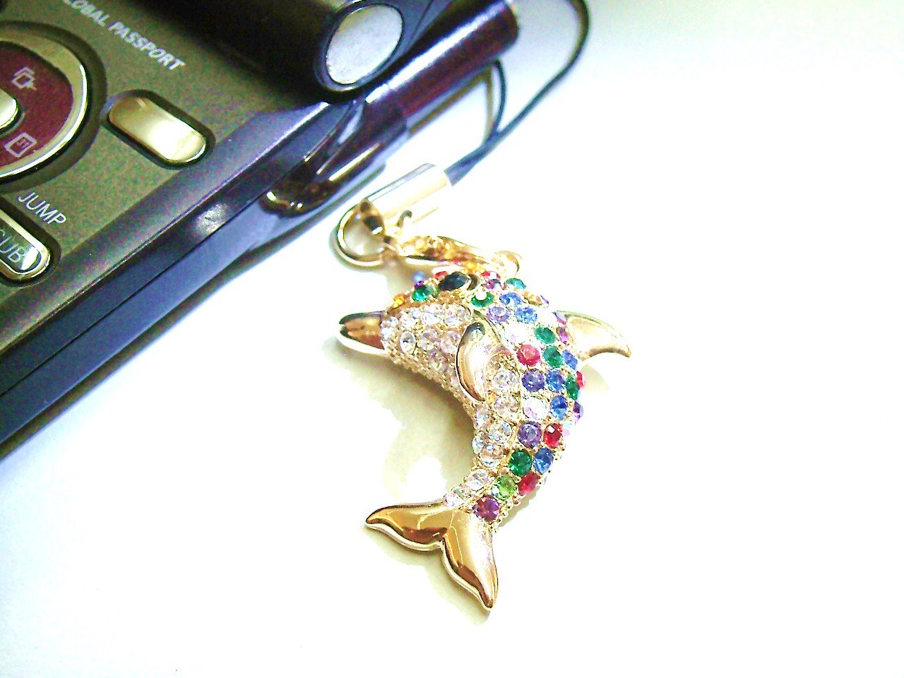 Amazon.co.jp: きらかわ スワロフスキー イルカ ストラップ GD/CR
