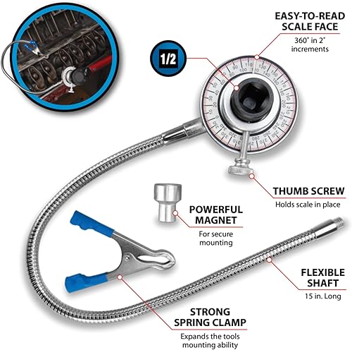 Miniatura 2 de Performance Tool Medidor de ángulo de par M210 con brazo de clip flexible
