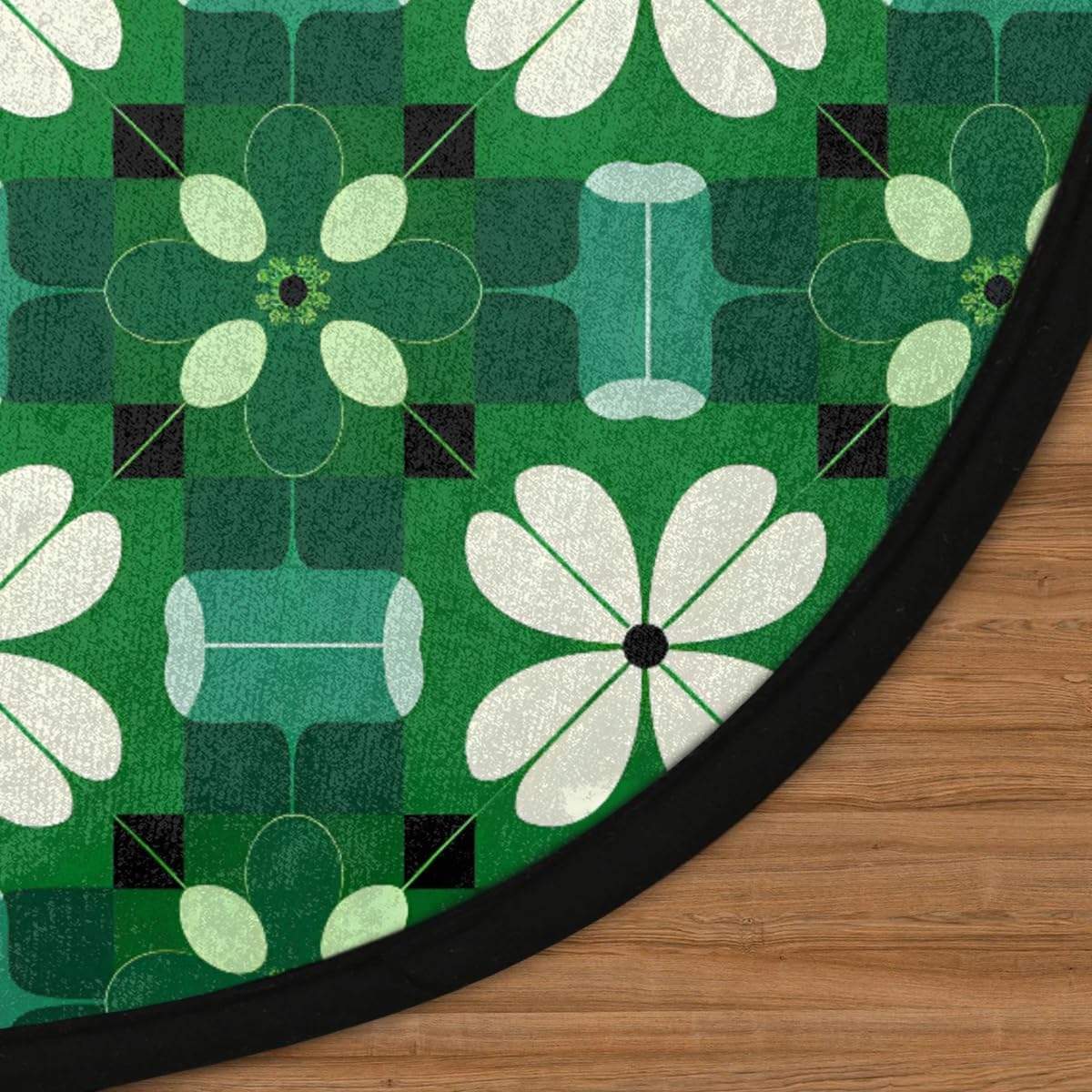 Rug Area, St Patricks Day Clover Vintage Rug Accent Anti-Slip Distressed Protector Gaming Computer Chair Mat Throw Rugs Floor Carpet for Living Room Bedrooms Laundry Decor Gaming Diameter 33.88in