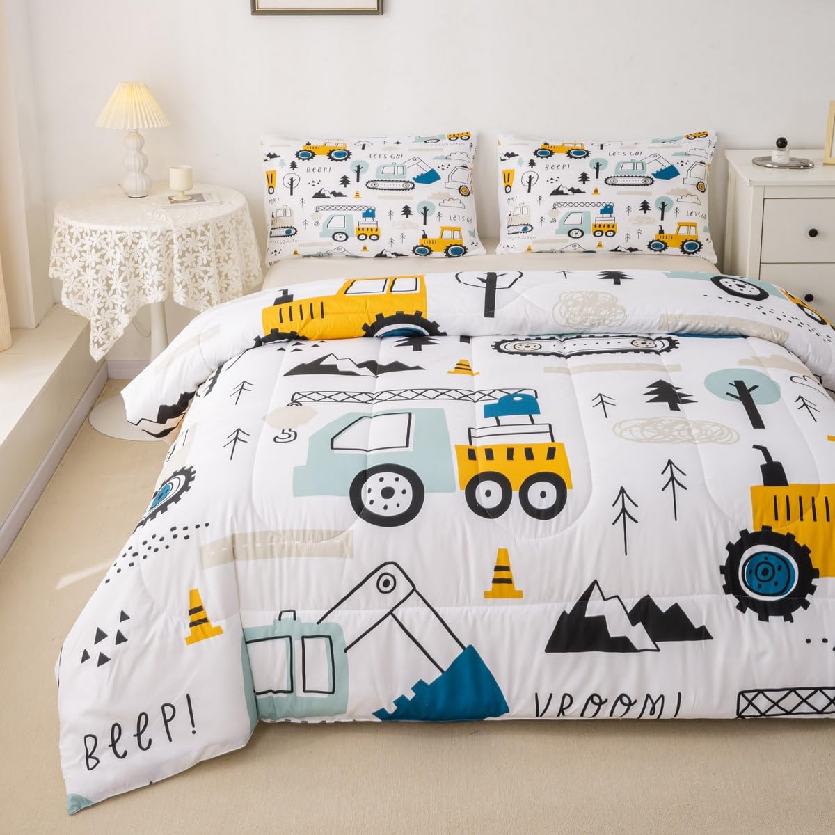 Couette dessin animé voiture pour enfant literie lavable