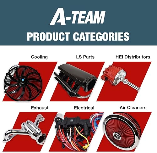 Miniatura 7 de A-Team Performance 180081 16" Tareas pesadas 12V Radiador eléctrico con curva amplia ventilador de 8 aspas y kit termostato, 300 CFM reversible con