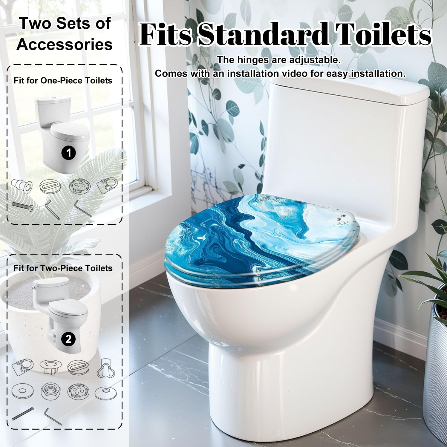 Asiento de inodoro alargado para baño