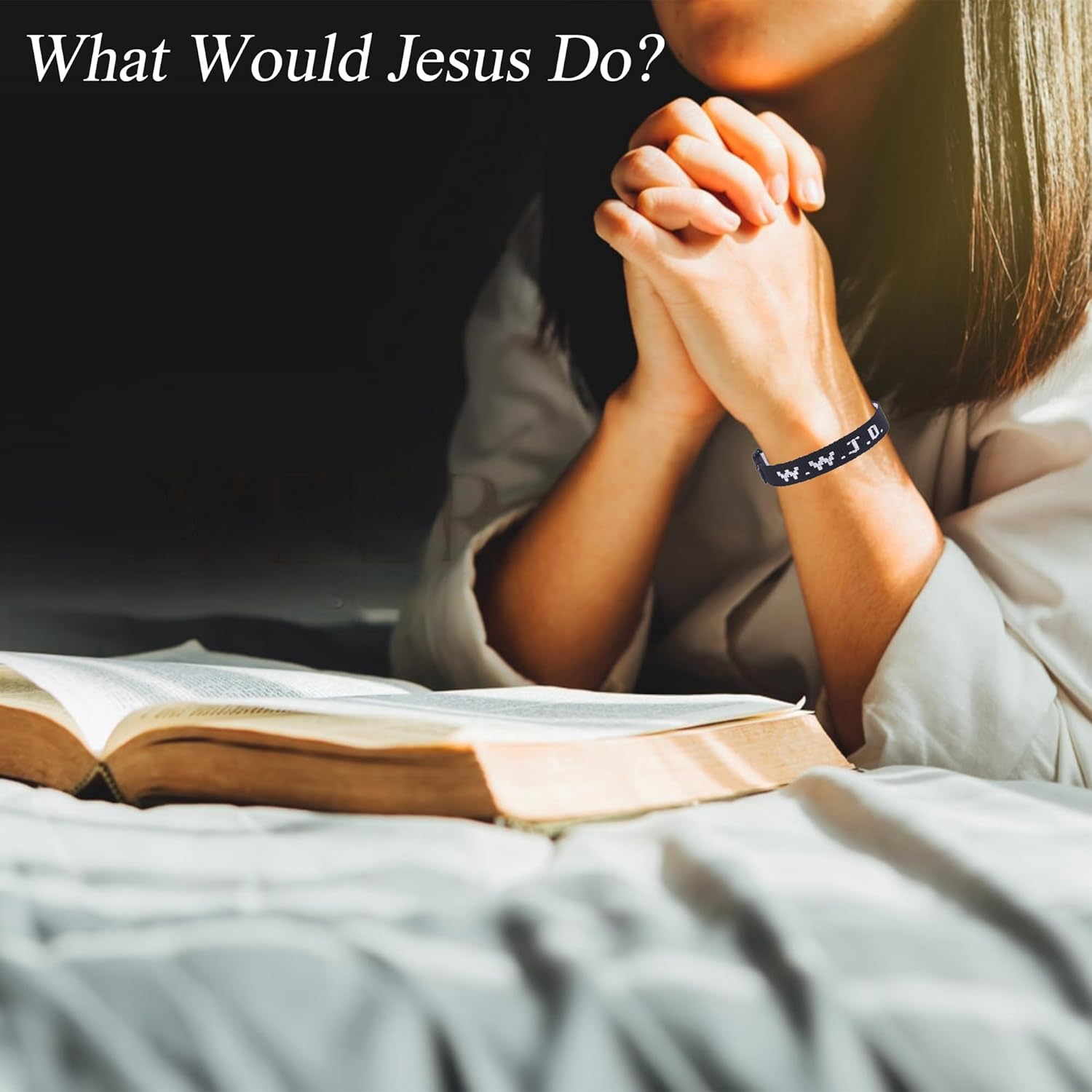 MOZAKA 21PCS WWJD Bracelets Pack Christian Gifts Adjustable Wristbands WWJD Jesus Bracelets Bulk What Would Jesus Do Bracelets with 21 Message Cards - Image 2