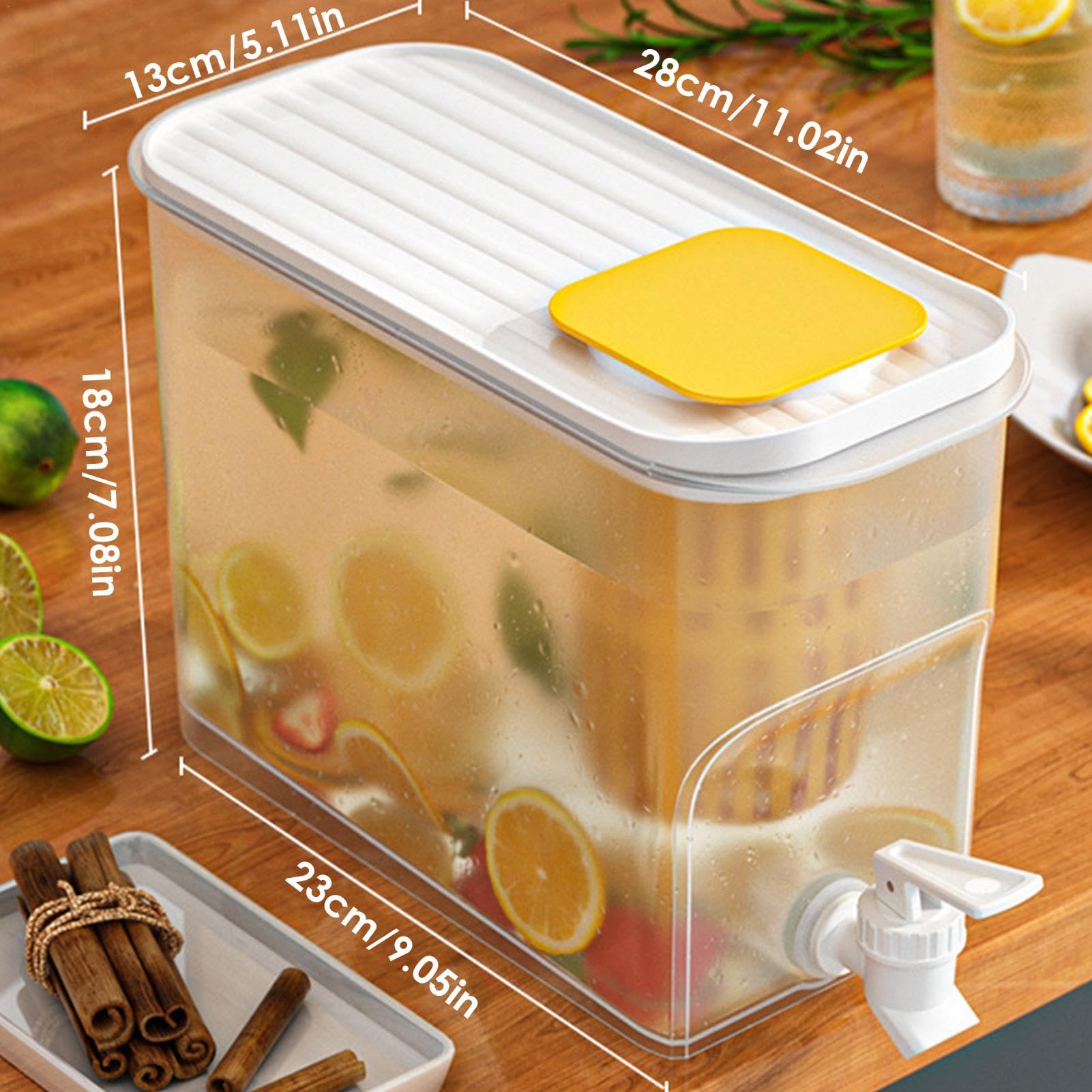 Koelkast Koude Waterkoker - Koud Water Pitcher, Koelkast Limonade Sapkan | Transparante BPA Vrije Lekvrije Koelkast Drank Drank Dispenser, Drank Vloeibare Drank Container voor Keuken Home