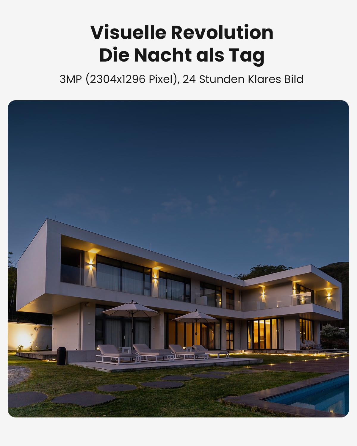 ieGeek 2K 3MP Überwachungskamera Aussen Solar, 360° PTZ Kamera Aussen Akku, 2.4GHz Kabellos Überwachungskamera mit PIR Bewegungsmelder,Farb-Nachtsicht, 2-Wege-Audio, IP65