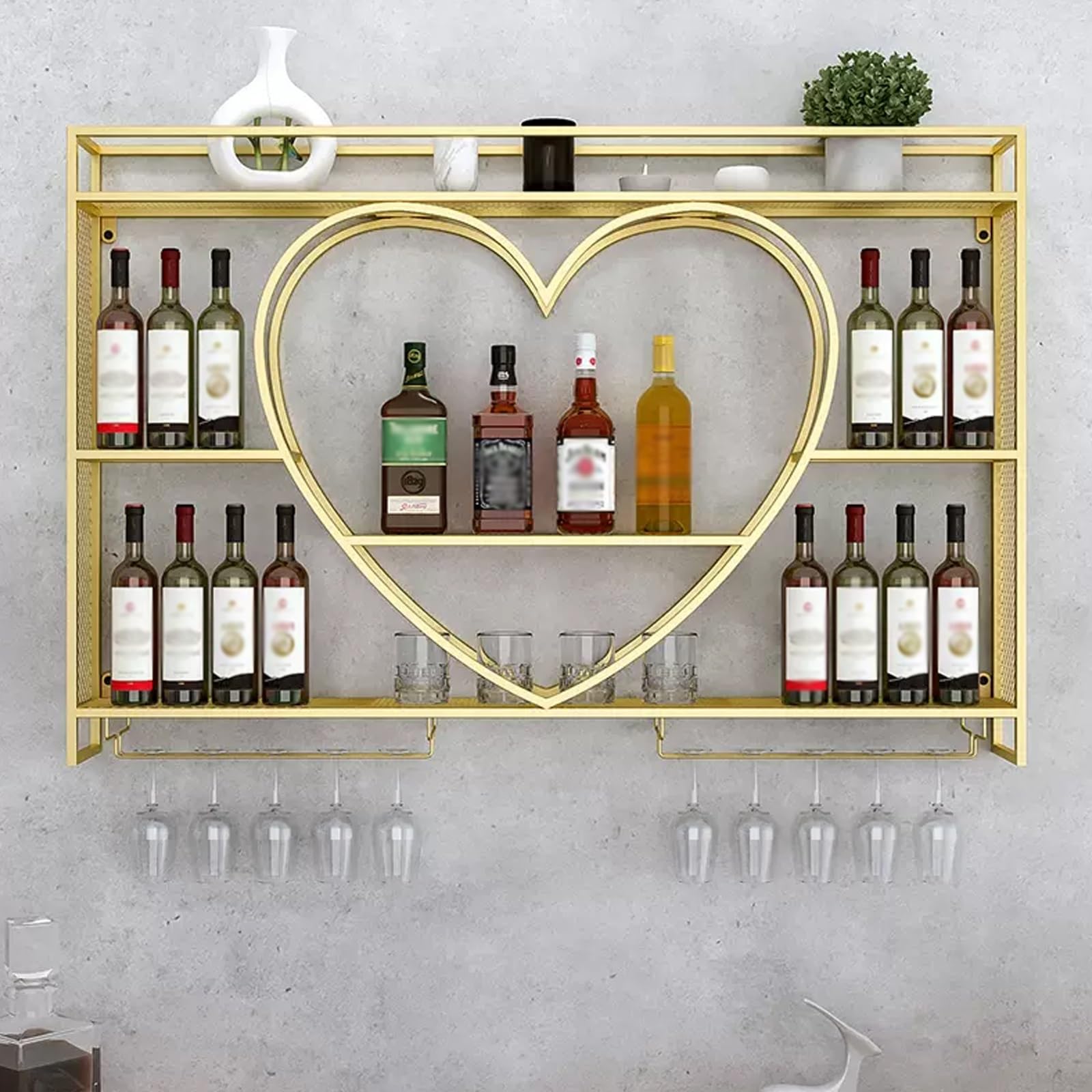 Porte-bouteilles mural moderne pour créer un coin bar convivial et élégant dans le salon