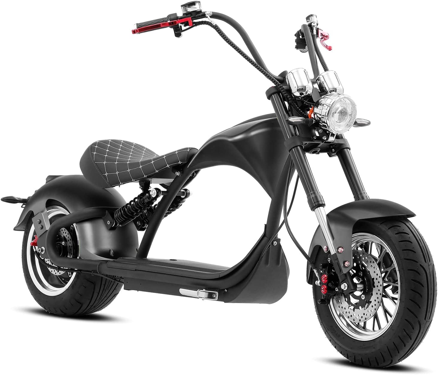 eAhora DOT Approved M1P Electric Motorcycle for Adults, 37MPH 2000W Motor 60V 30Ah Lithium Battery 40+ Miles, 12in Vacuum Tires Full Suspension Dual Hydraulic Brakes, 1-2 Person Street Legal Bike