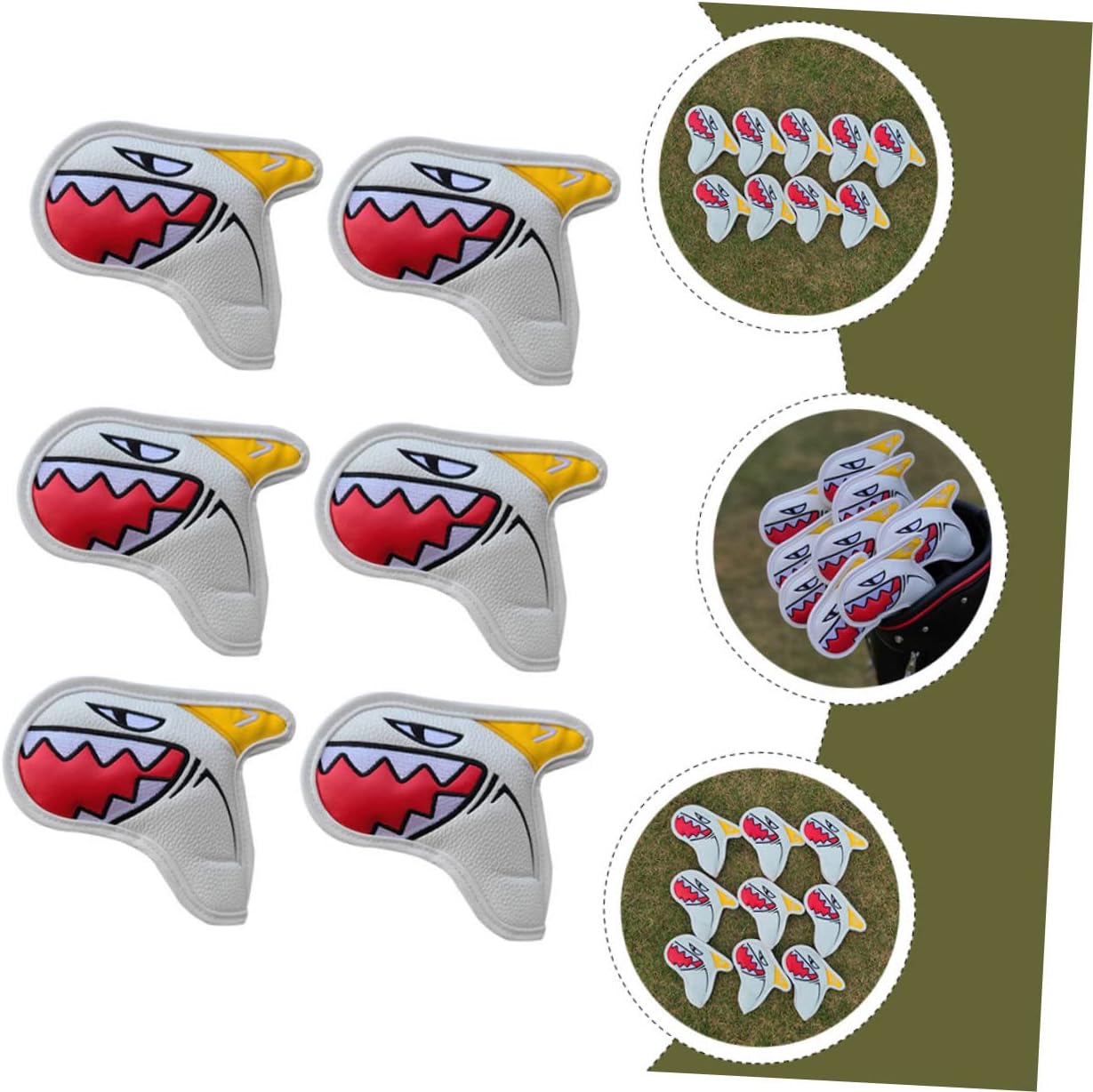 Generic 9pcs Golf Club Covers Iron Covers Driver Putter Head for Golf Clubs Men Decorative Accessories