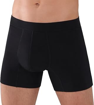 Incontinence Underwear for Men Washable Absorbent 2.3 oz Leak Proof Prostate Bladder Control Boxer Briefs 1 Pack Black, M