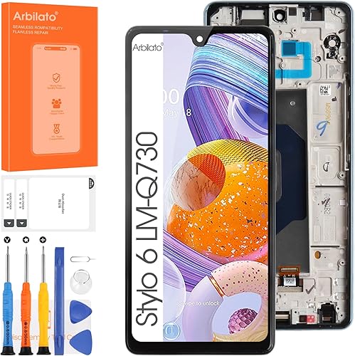 Pantalla para LG Stylo 6 Reemplazo de pantalla para LG Q730 Pantalla LCD LMQ730TM, LM-Q730TM Pantalla táctil Digitalizador Asamblea Piezas de