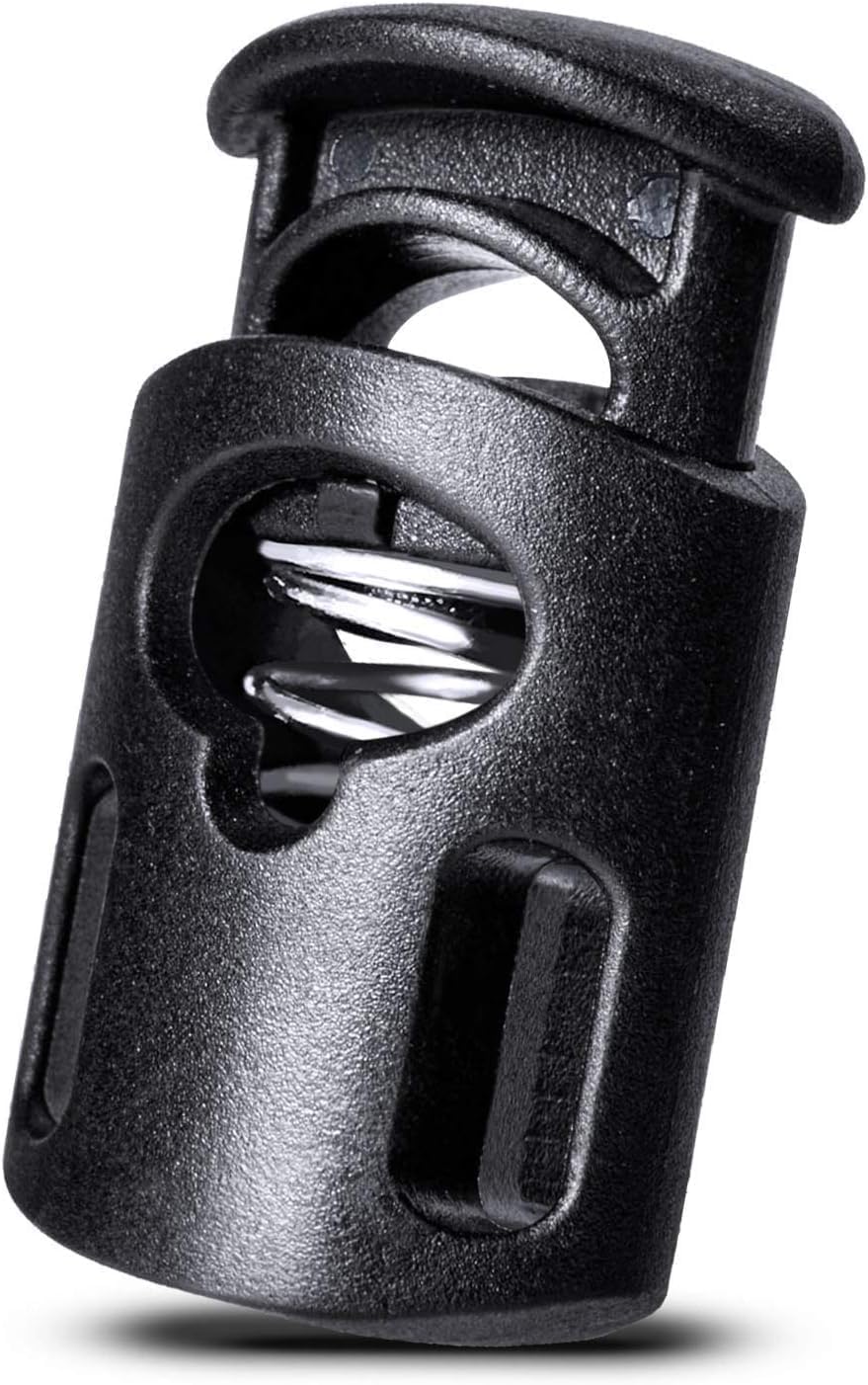 sacoora10pcs 29mm*15.5mm Oval Plastic Cord Locks Toggle Stopper Black, Black, 29mm*15.5mm