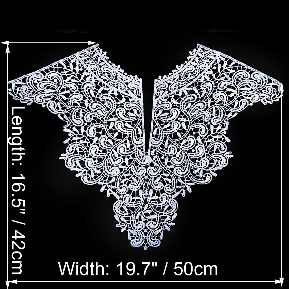 Pizzo 3D Con Fiori E Paillettes: 2 Pezzi Per Decorare Abiti, Ideali Per Cucito Fai-da-te (colore Bianco Off)
