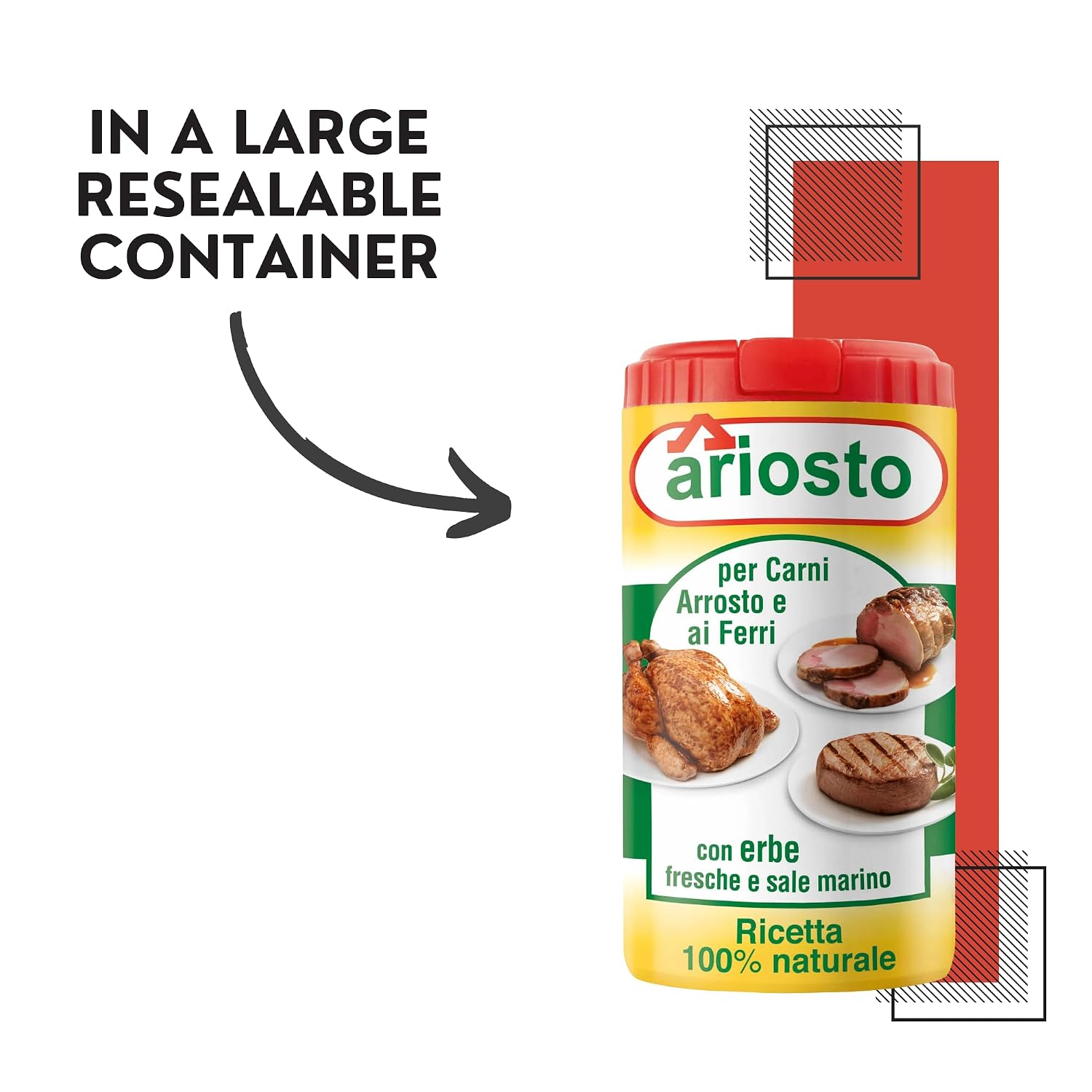 Ariosto Meat Seasoning, Roasted and Grilled, 2.8 Ounce, 1 Pack by Ariosto