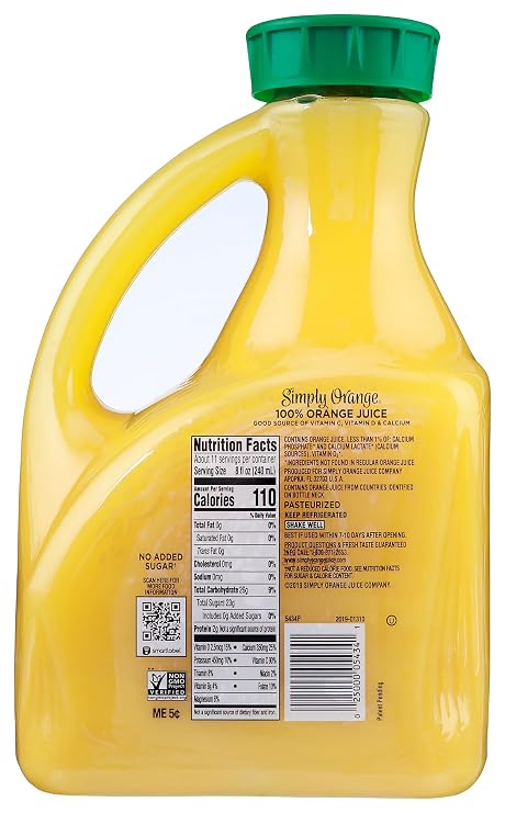 Simply, Juice Orange With Calcium, 89 Ounce