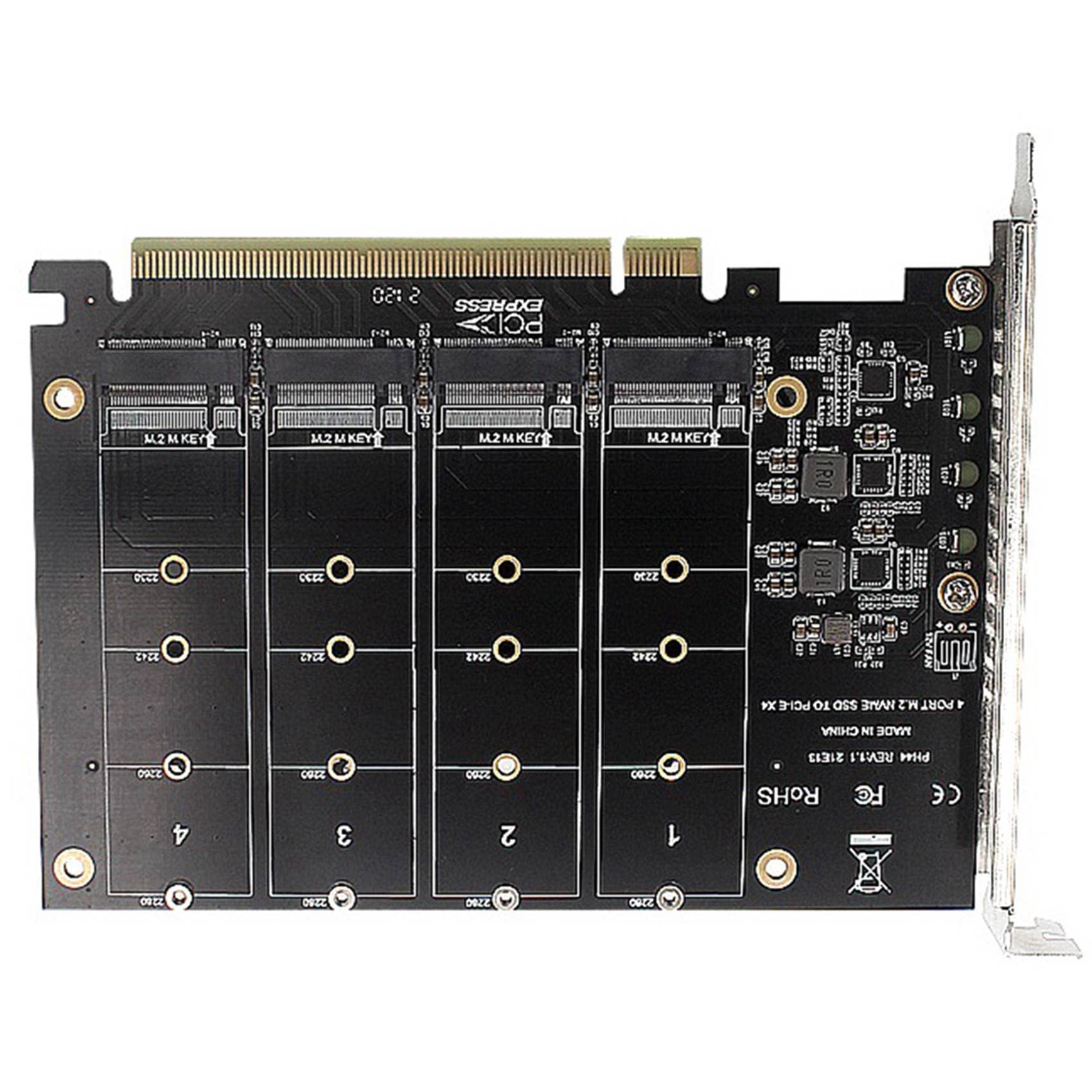 4X PH44 NVME 4-Dyskowa Karta Macierzy Karta Macierzy z Dzielonym Sygnałem PCIE
