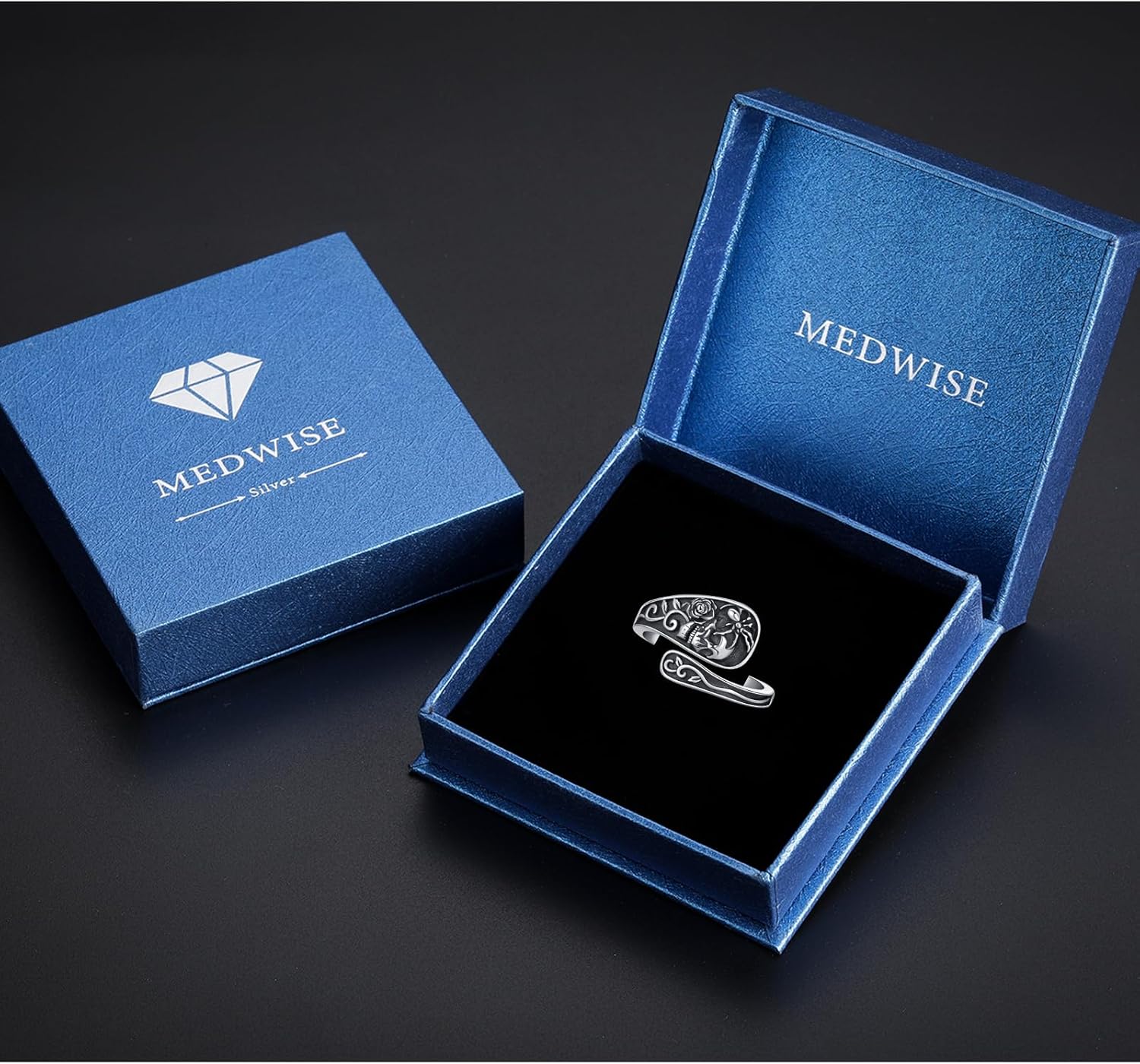 MEDWISE Spoon Ring 925 Sterling Silver Skull Ring Vintage Antique Spoon Rings Adjustable Thumb Rings for Women Christmas Gifts 2025 - Image 7