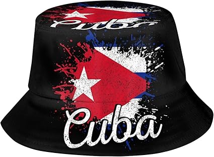 Sombrero De Pescador Con Bandera De Cuba - Plegable, Talla Única 56-58cm, Algodón, Para Playa Y Viajes