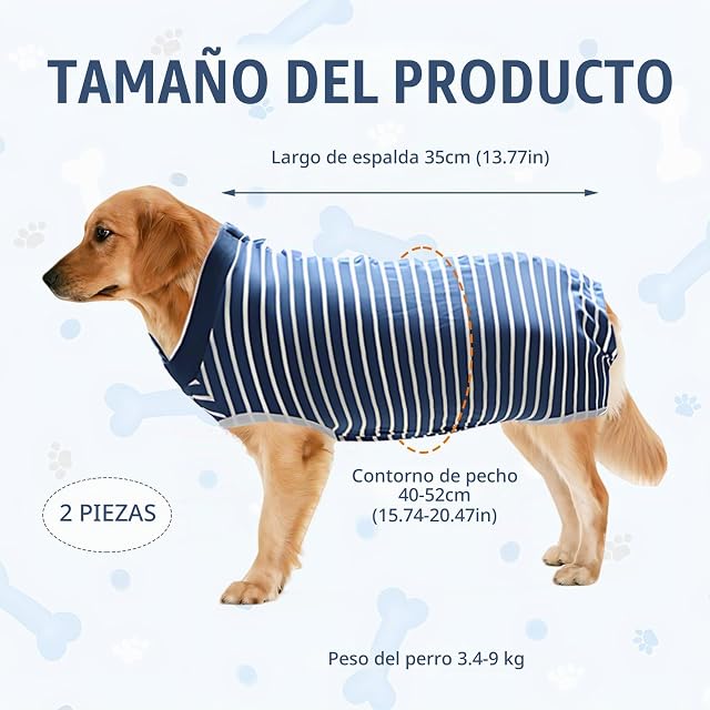 Foto 6 de 7 de 2 Pcs Body Quirurgico Perro Body Postquirurgico Perros Post Cirugía Hembra Macho Traje Postquirurgico Perro…