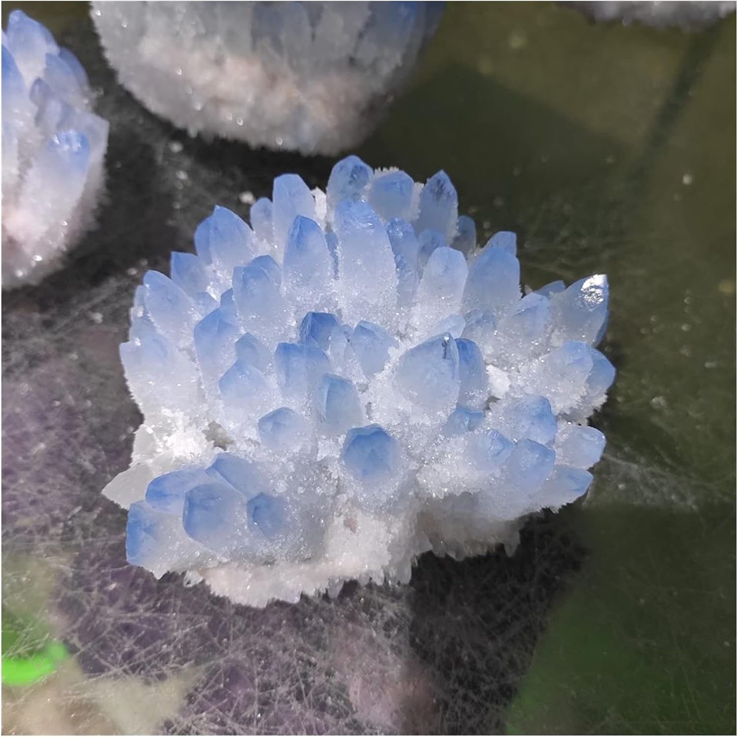 Crystal Stone Home Decor Blue Quartz Crystal Cluster Specimen(400-500g)