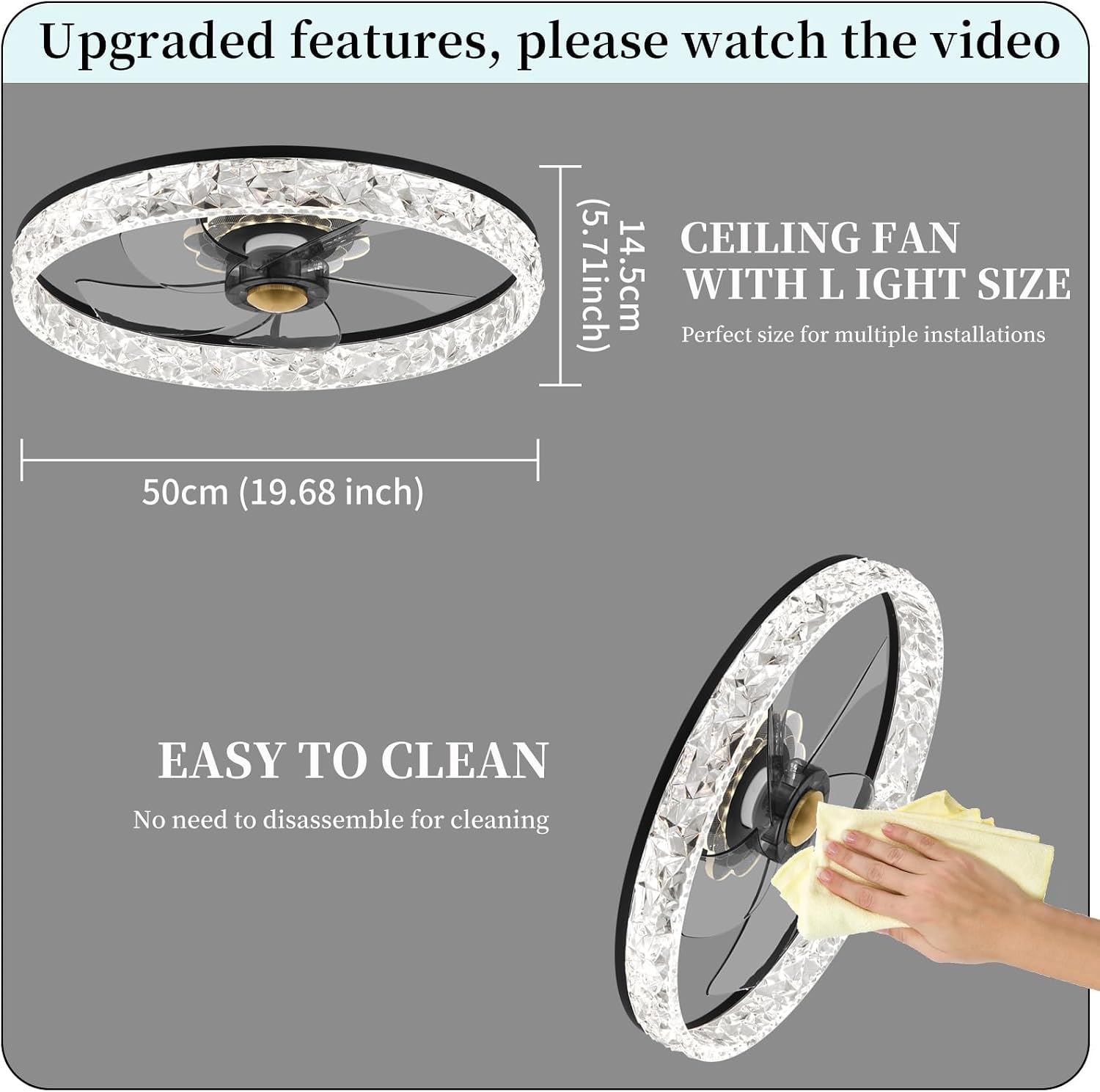 Easy to clean ceiling fan without disassembly