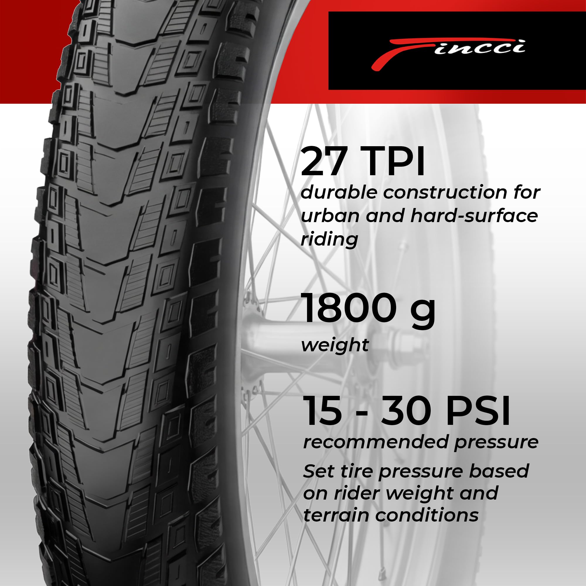 Fincci Pavex Coppia Copertone 20 x 4.0 Fat Bike Antiforatura - 2 Gomme Fat Bike 20x4 Pieghevoli Nylon 3mm 27 TPI 100-406 - per E-bike Elettrica, Pieghevole, Urban, City