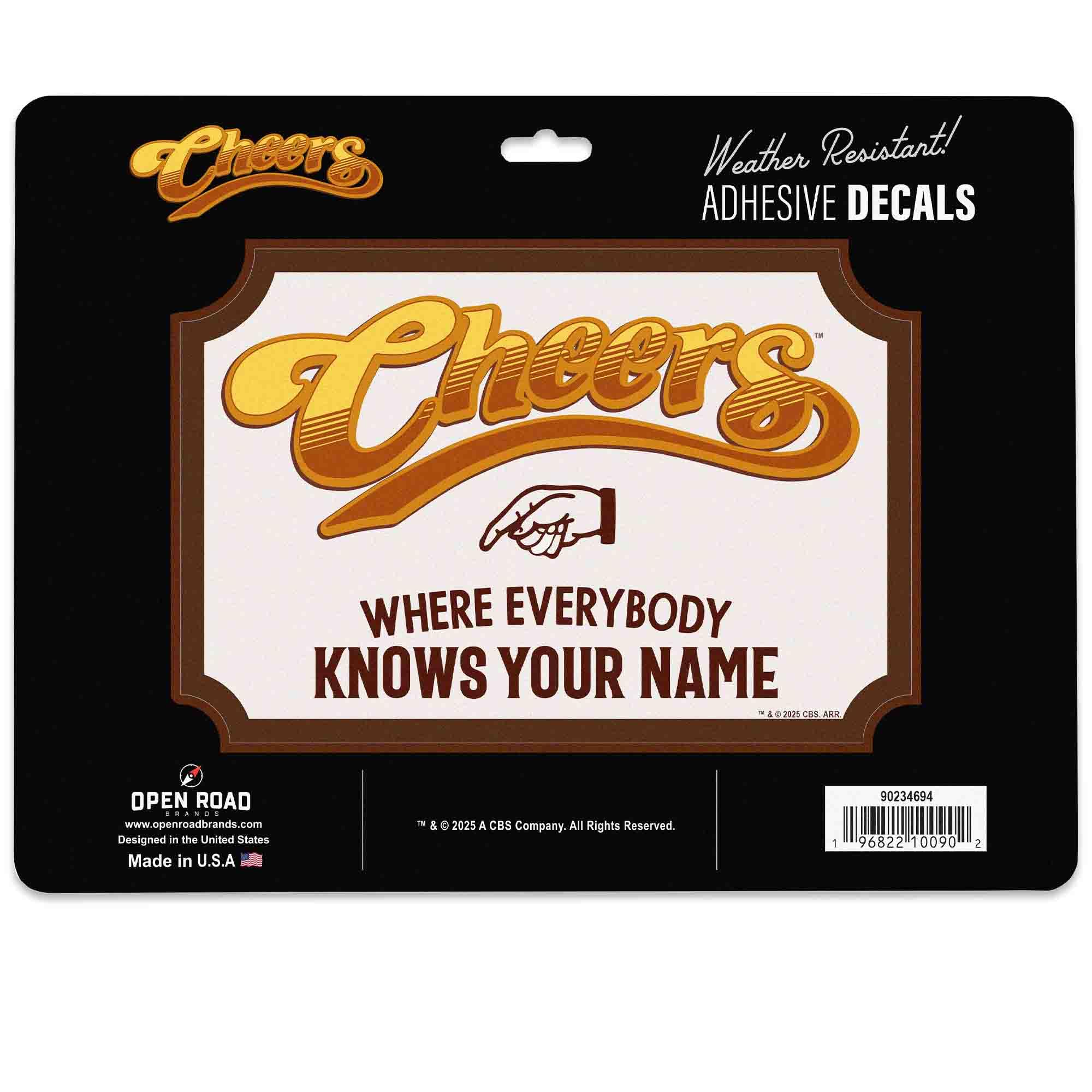 Cheers Where Everybody Knows Your Name Adhesive Vinyl Decal - Nostalgic Cheers Bar Sticker for Car or Home Bar