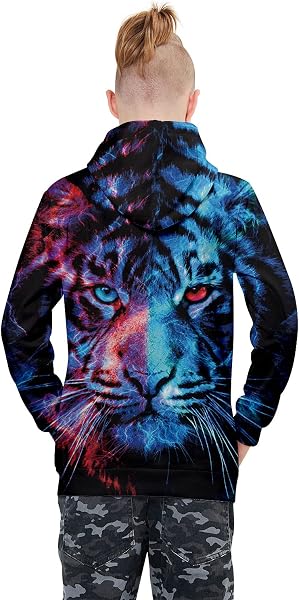 ALISISTER Felpa Bambino Ragazzi Ragazze 3D Stampare Kids Hoodie Manica Lunga Felpe con Cappuccioper 4-16Y - 4